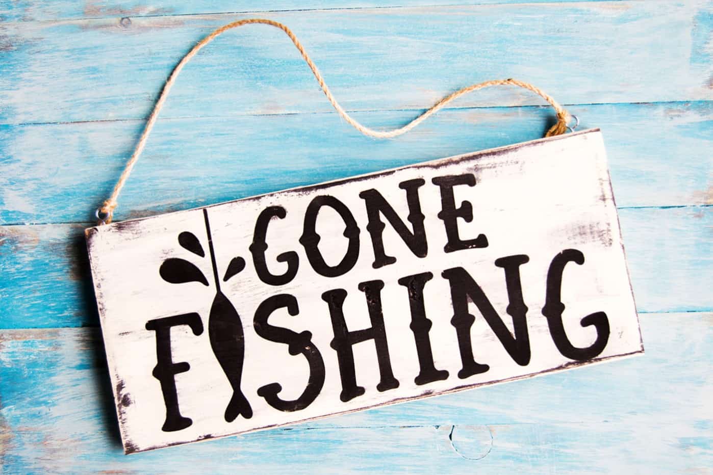 Gone Fishing Mini Wood Sign