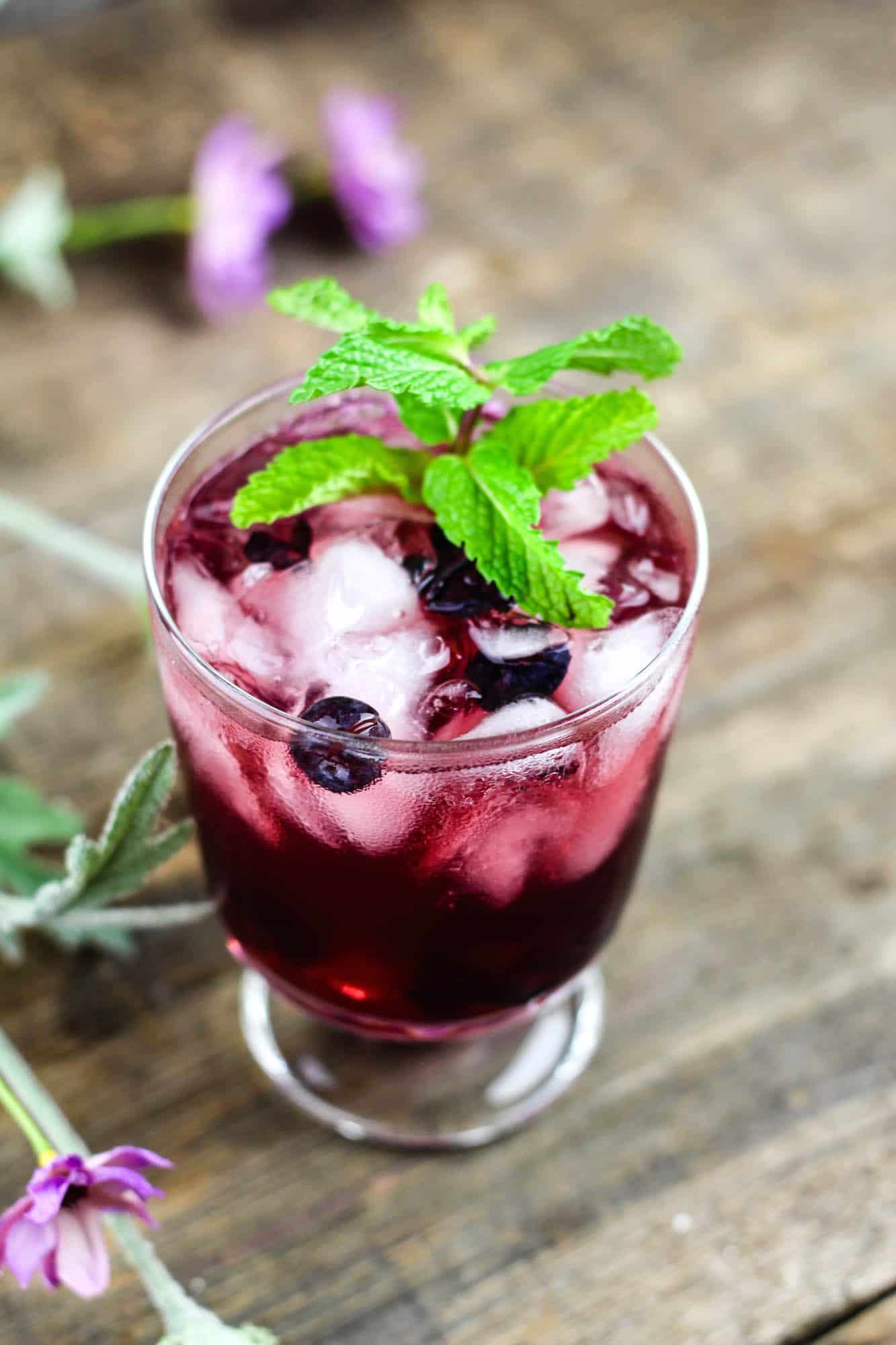 Combine the delicious flavors of mint and blueberry in this unique cherry vodka sour recipe! So easy to make and so refreshing.