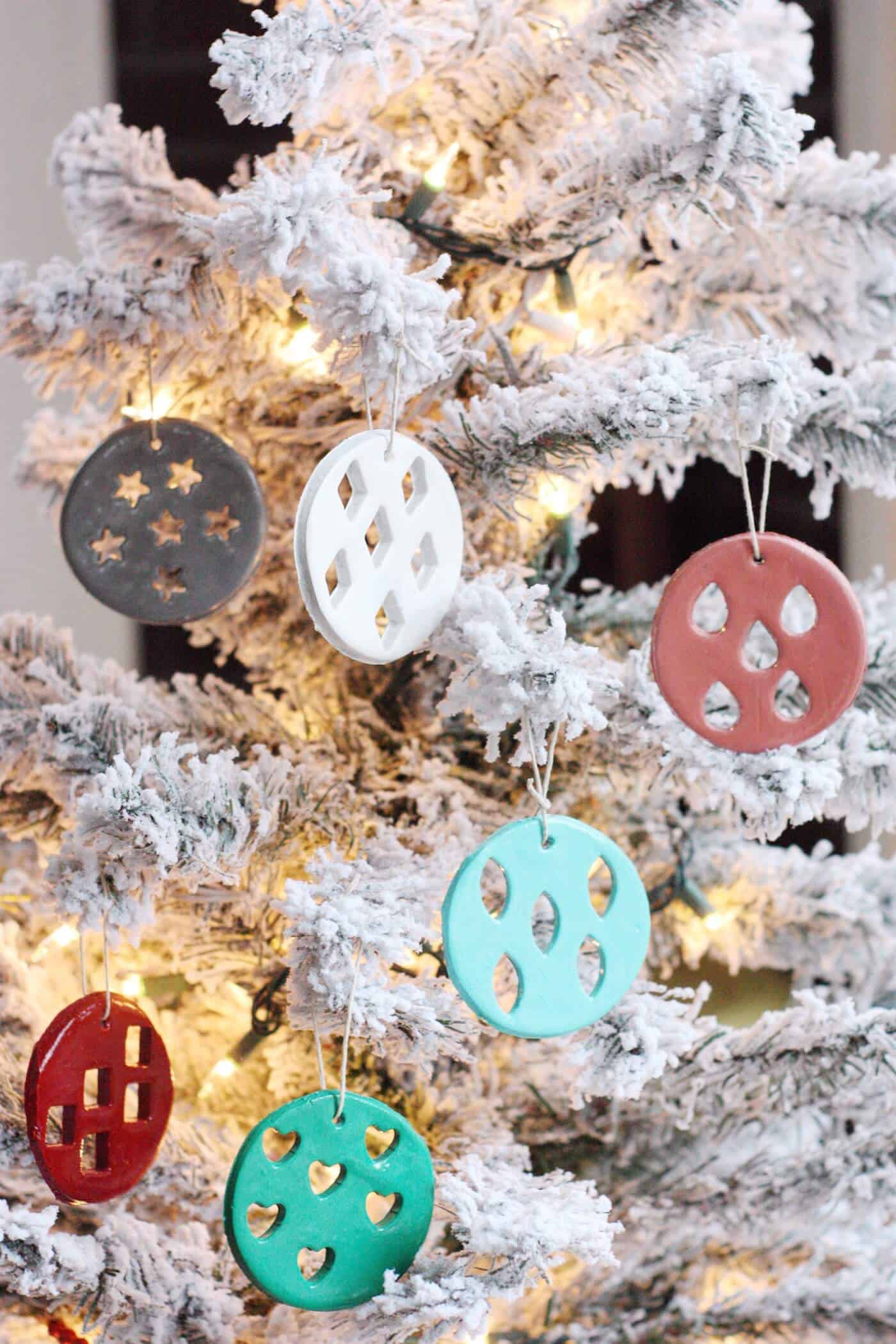 These clay Christmas ornaments are kid friendly but still look great on your tree! They are so easy to make; use your favorite paint colors.