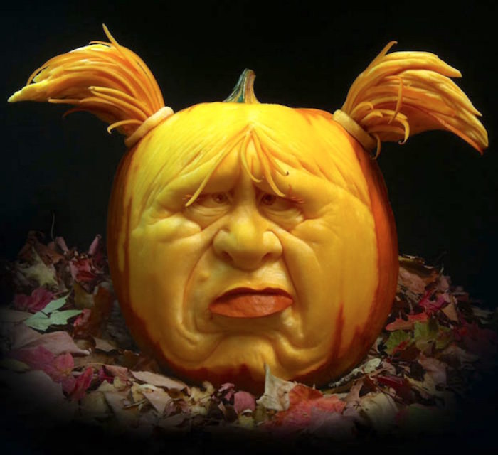 Pigtail pumpkin carving