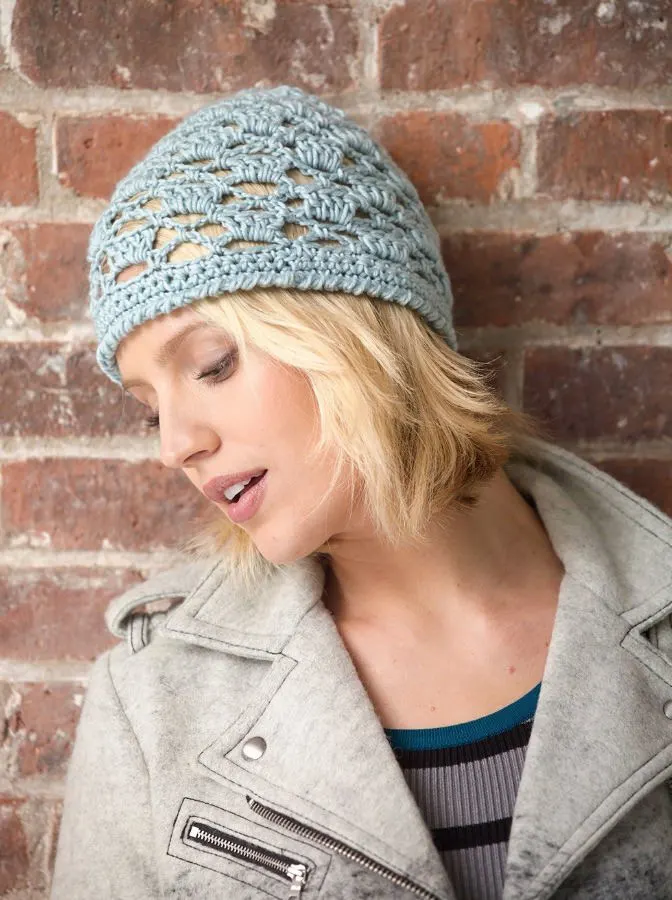 lacy crochet hat