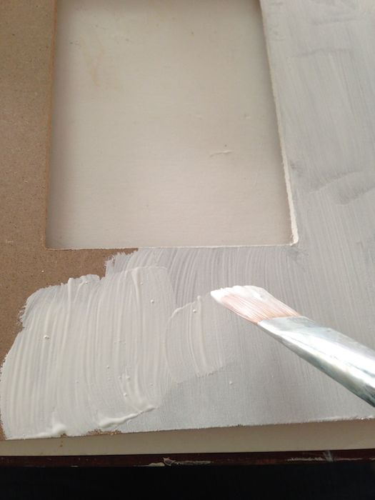 Painting a wood frame with white acrylic paint