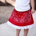 How to sew a girls skirt from a bandana