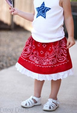 How to sew a girls skirt from a bandana