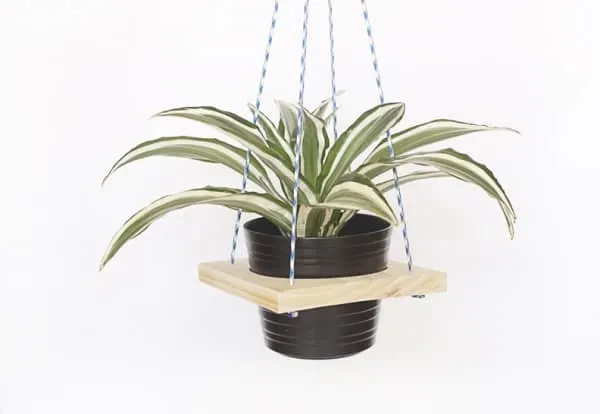 DIY plant hanger made of wood