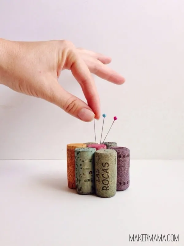 Learn how to make a pin cushion from wine corks