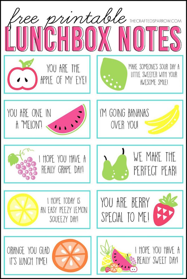 175 FREE Printable Lunch Box Notes They ll Love DIY Candy