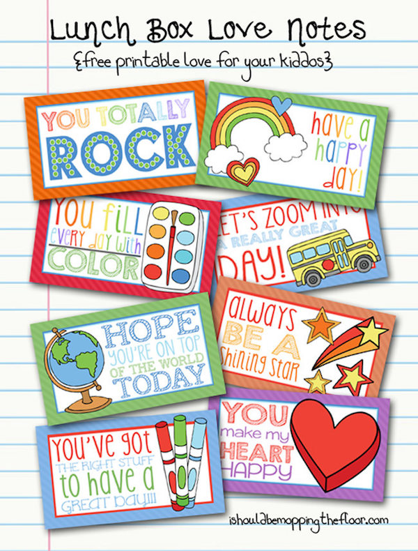 encouraging lunch box notes for kids