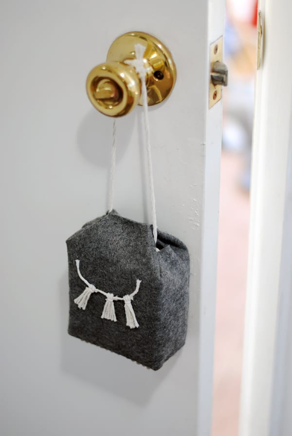 DIY Door Stop That Hangs from Your Door Knob - DIY Candy