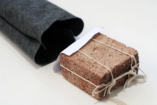 5 - slide brick into felt sleeve