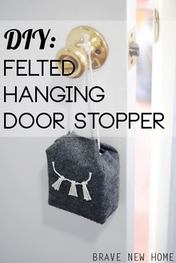 DIY Felted Hanging Door Stopper