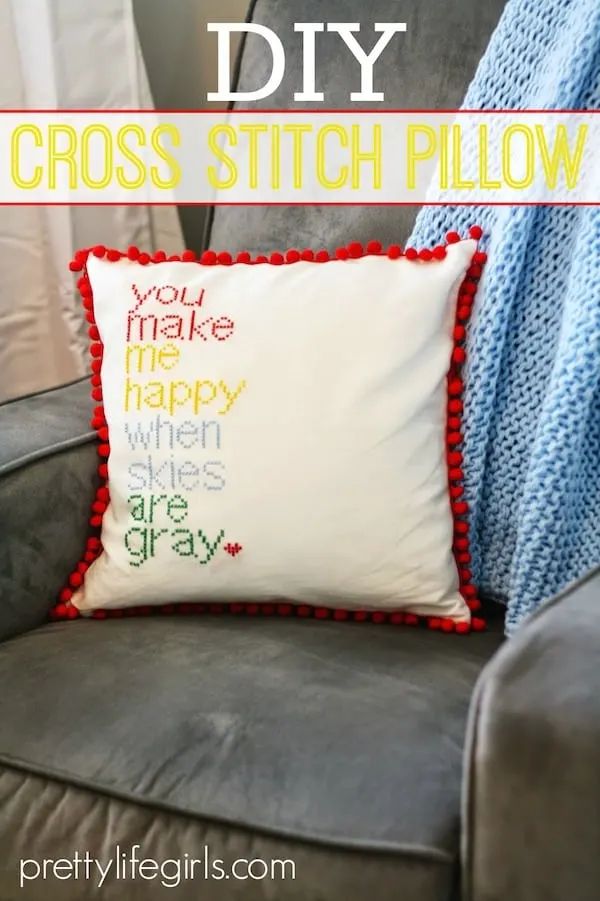 DIY cross stitch pillow