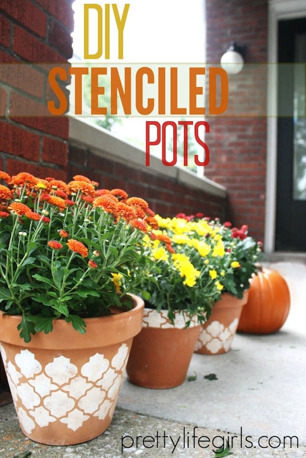 How to stencil a gorgeous clay pot for fall