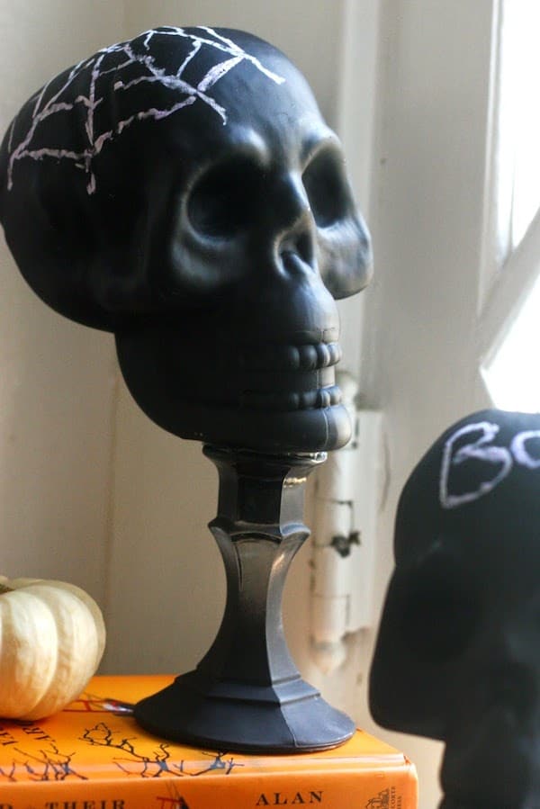 How to upcycle dollar store skulls for Halloween