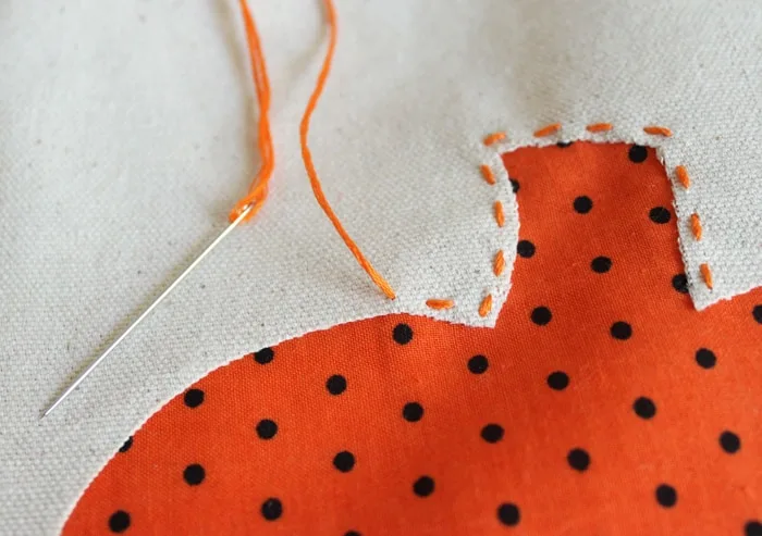 Adding a running stitch with embroidery floss