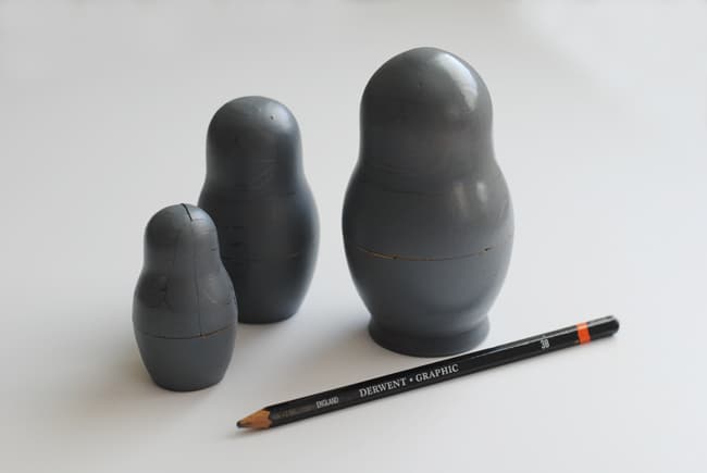 6 - making a pencil outline on nesting dolls