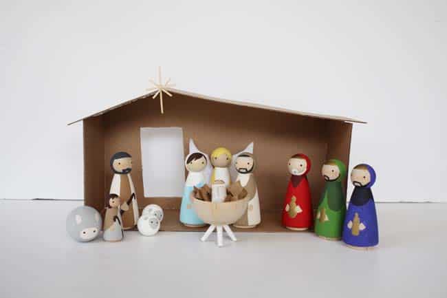 Wooden Diy Nativity Set For A Modern Holiday Diy Candy