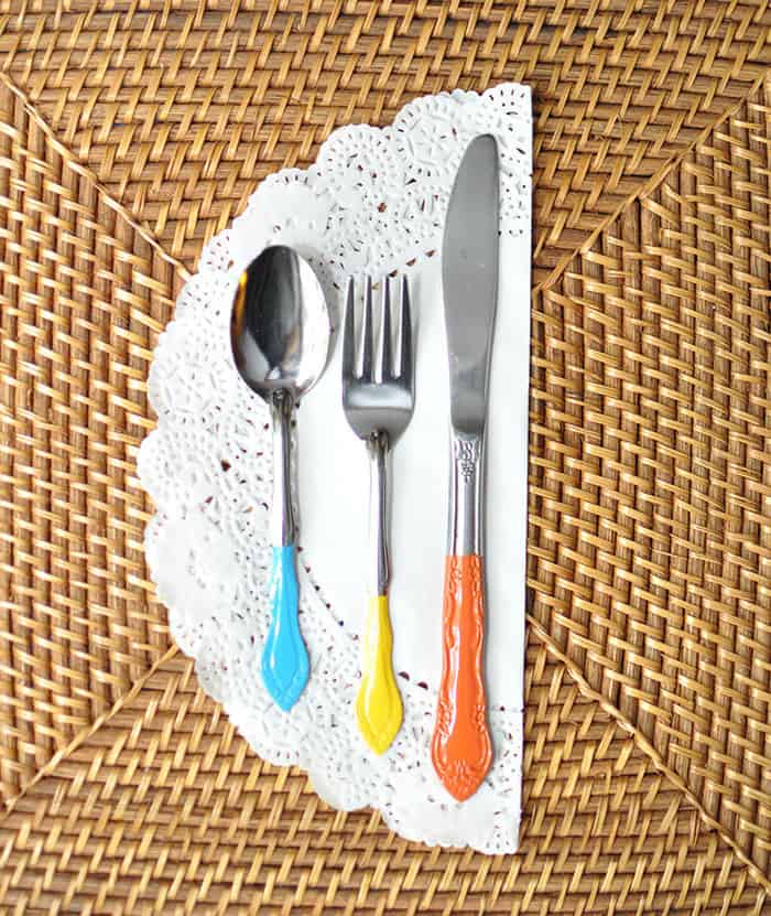 Spray paint utensils - fork, knife, spoon