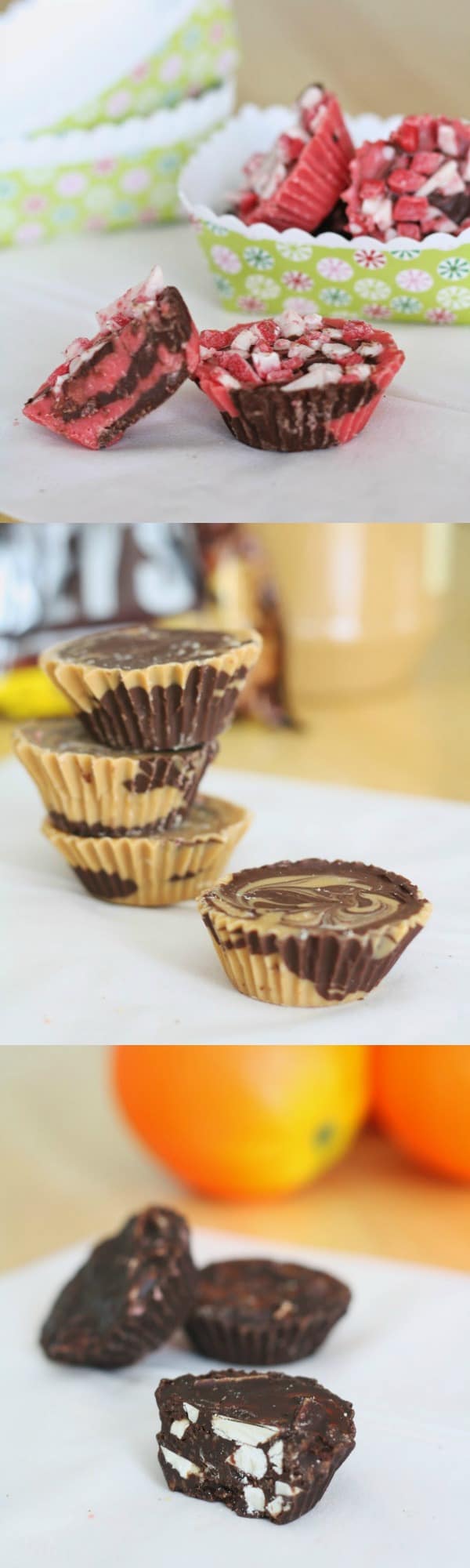 Recipe for three types of chocolate cups