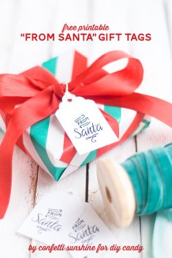 &quot;From Santa&quot; Free Printable Christmas Gift Tags - DIY Candy