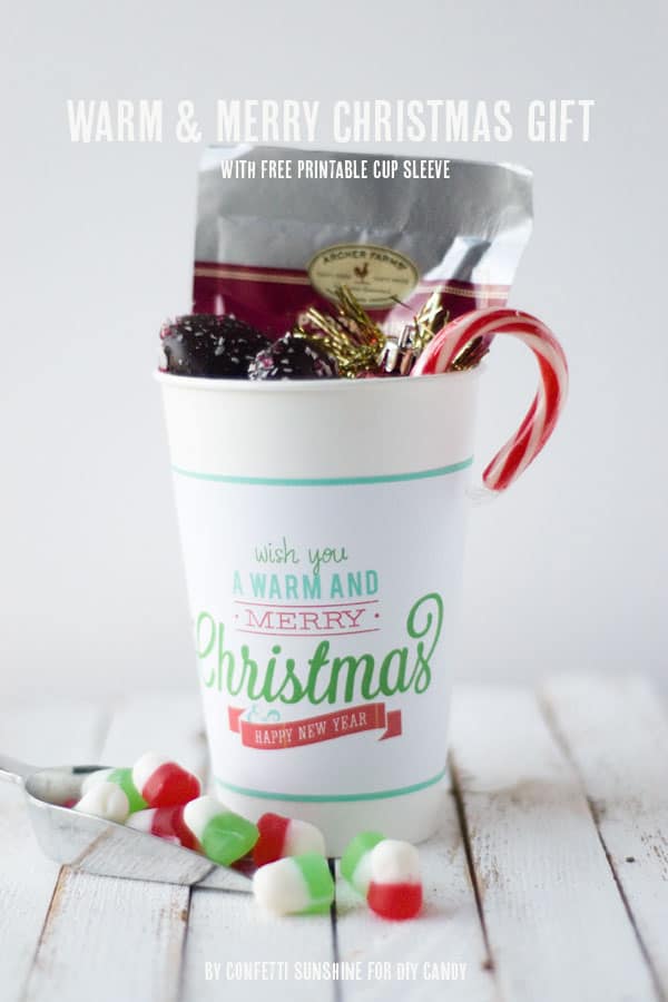 Trying to figure out some great ideas for neighbor gifts? This warm and and merry cup with a free printable sleeve can be filled with anything!