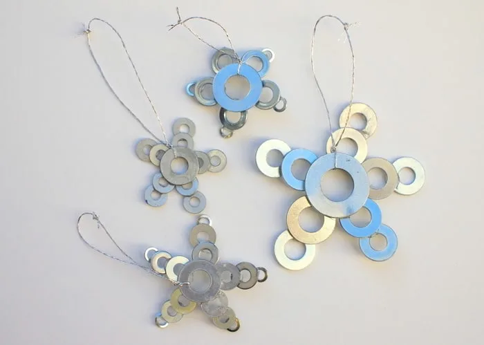 DIY star ornaments for Christmas on a white background
