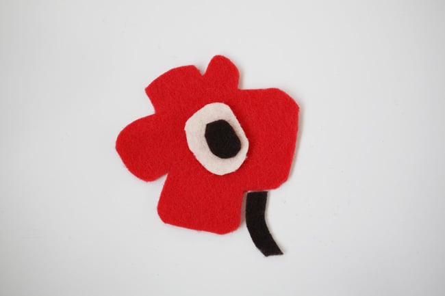 6 - completed marimekko pink felt flower