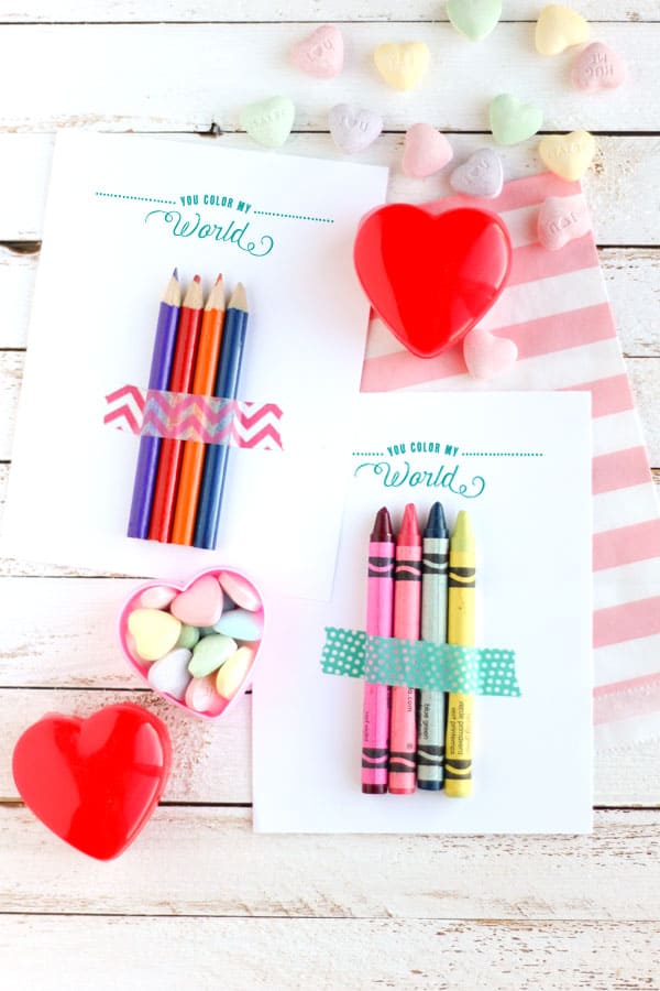 You Color My World Free Printable Valentines Diy Candy