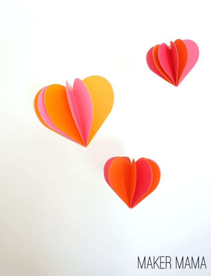DIY paper heart decorations