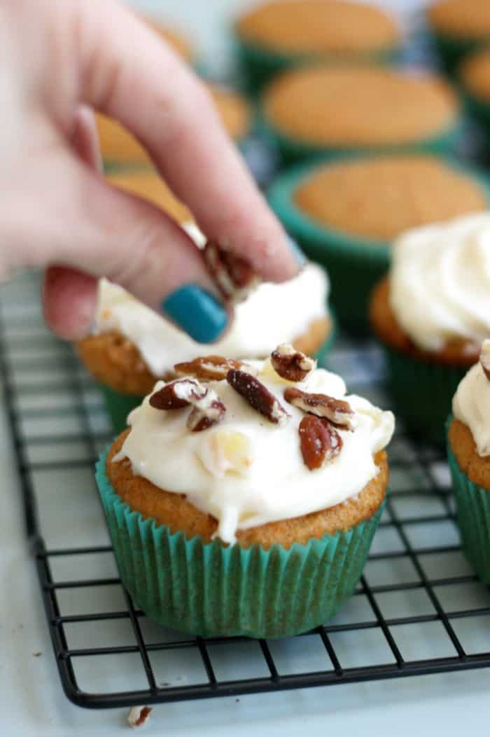 Carrot cake cupcakes with pineapple