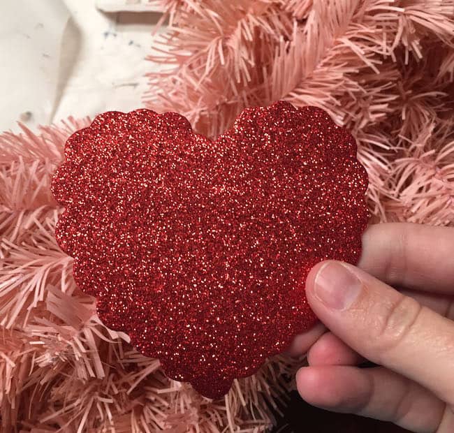 Glittered red heart