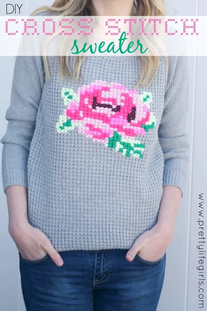DIY Cross Stitch Sweater in a Few Easy Steps