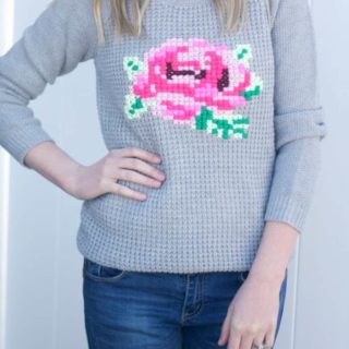 cross stitch on sweater