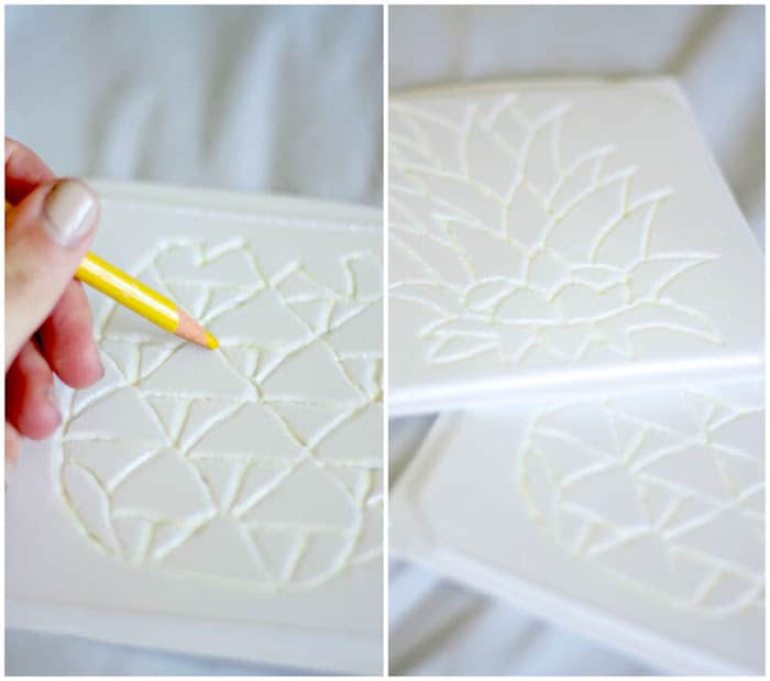 Draw your design with the pencil in the Styrofoam