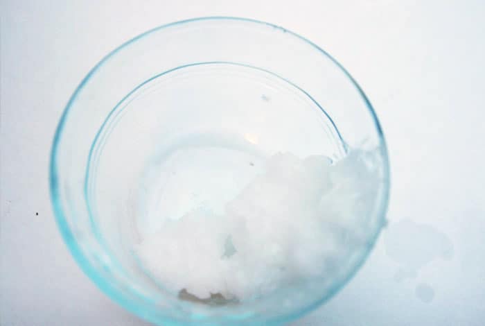Overnight coconut oil hair mask - add the coconut oil to a microwave safe dish