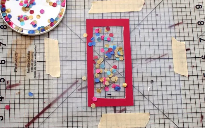 Sprinkle confetti on your DIY bookmark