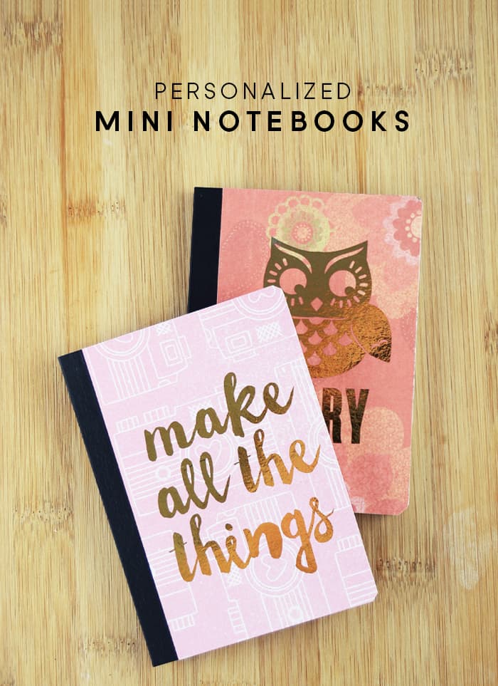 Use gold foil, Mod Podge, papers, and other embellishments to create the cutest personalized notebooks ever - keep these minis in your pocket!