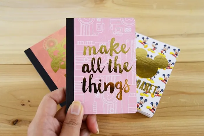 personalized notebooks decorated with gold foil diy candy