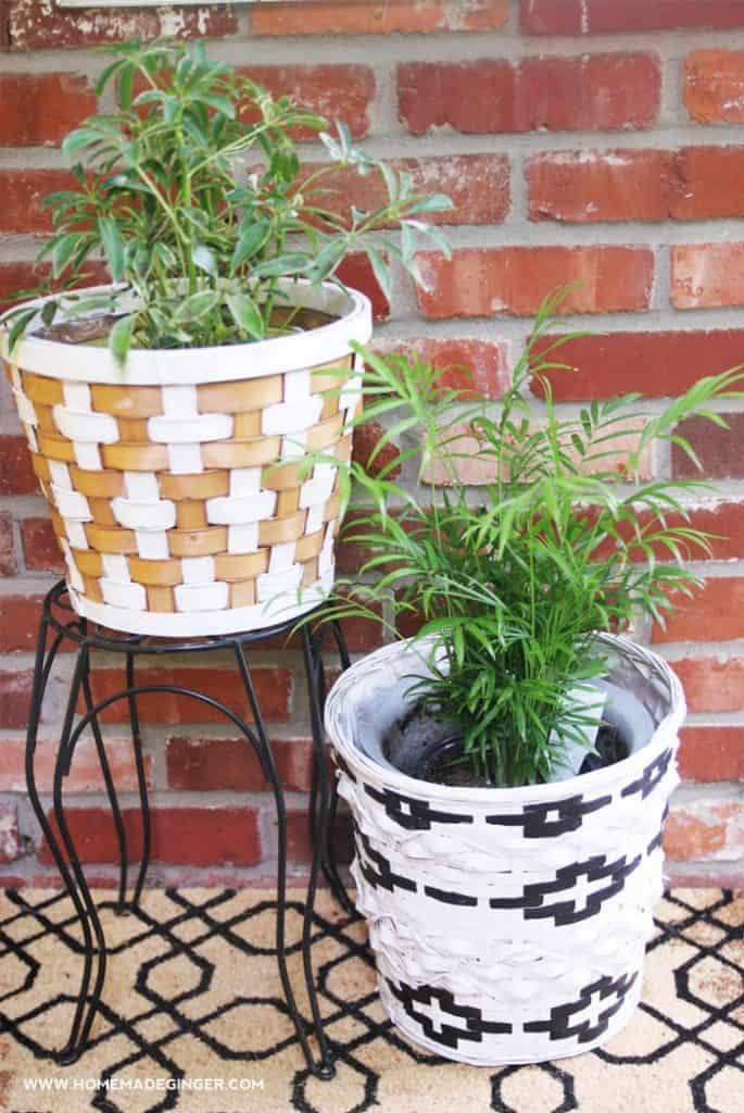 My latest thrift store makeover was so simple but I'm loving it! These DIY tribal painted baskets add a nice touch to your home decor.