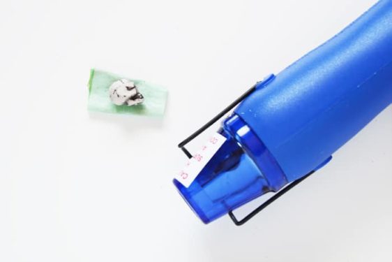 smoothing the bead with a heat gun