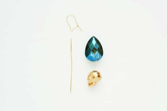 Beads, earring hook, and a headpin