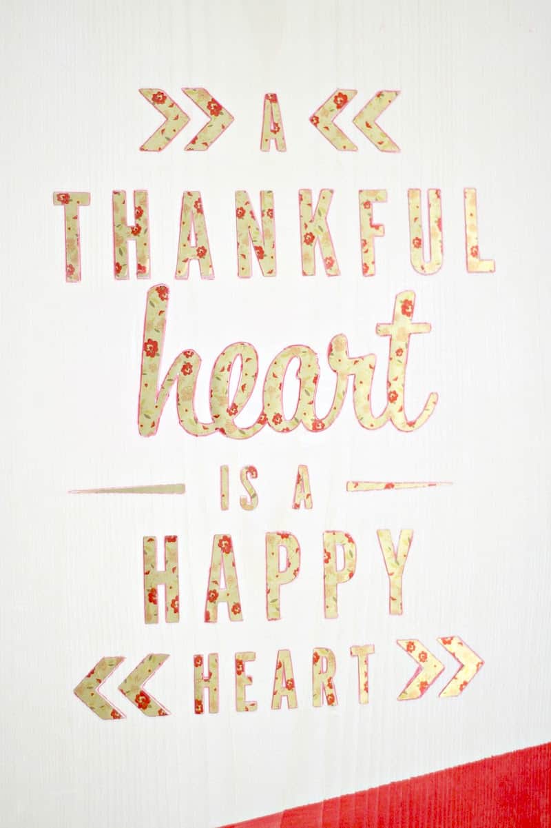 A thankful heart is a happy heart Thanksgiving wall art