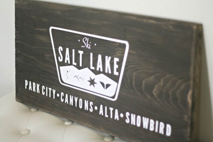 Easy Wooden Sign with stain and a vinyl decal