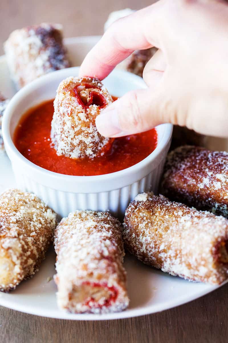 These pizza sticks are delicious! So perfect for those crisp autumn evenings when you're watching the game. It only takes 15 minutes to make four!!