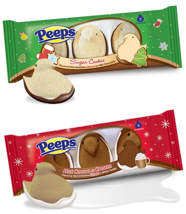 Sugar cookie and hot cocoa cream holiday peeps for Christmas