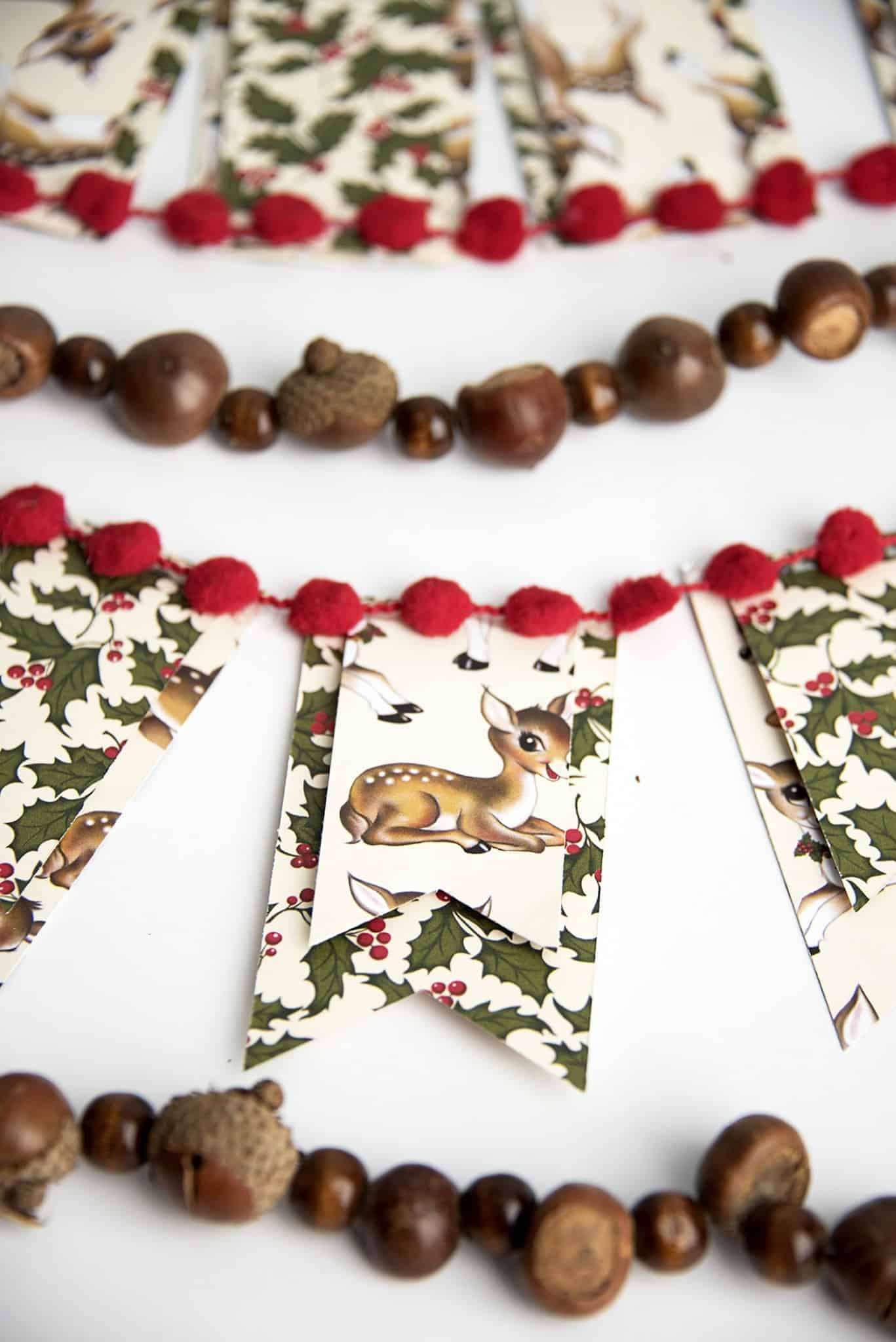 Add a little vintage holiday flair to your decorating with this easy DIY Christmas banner - all you need are a few simple supplies!