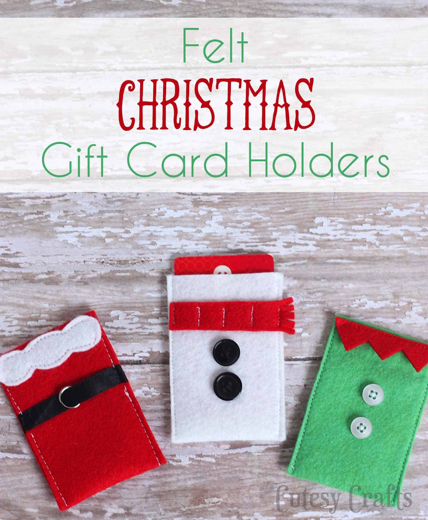 Felt Character Christmas Gift Card Holders - diycandy.com