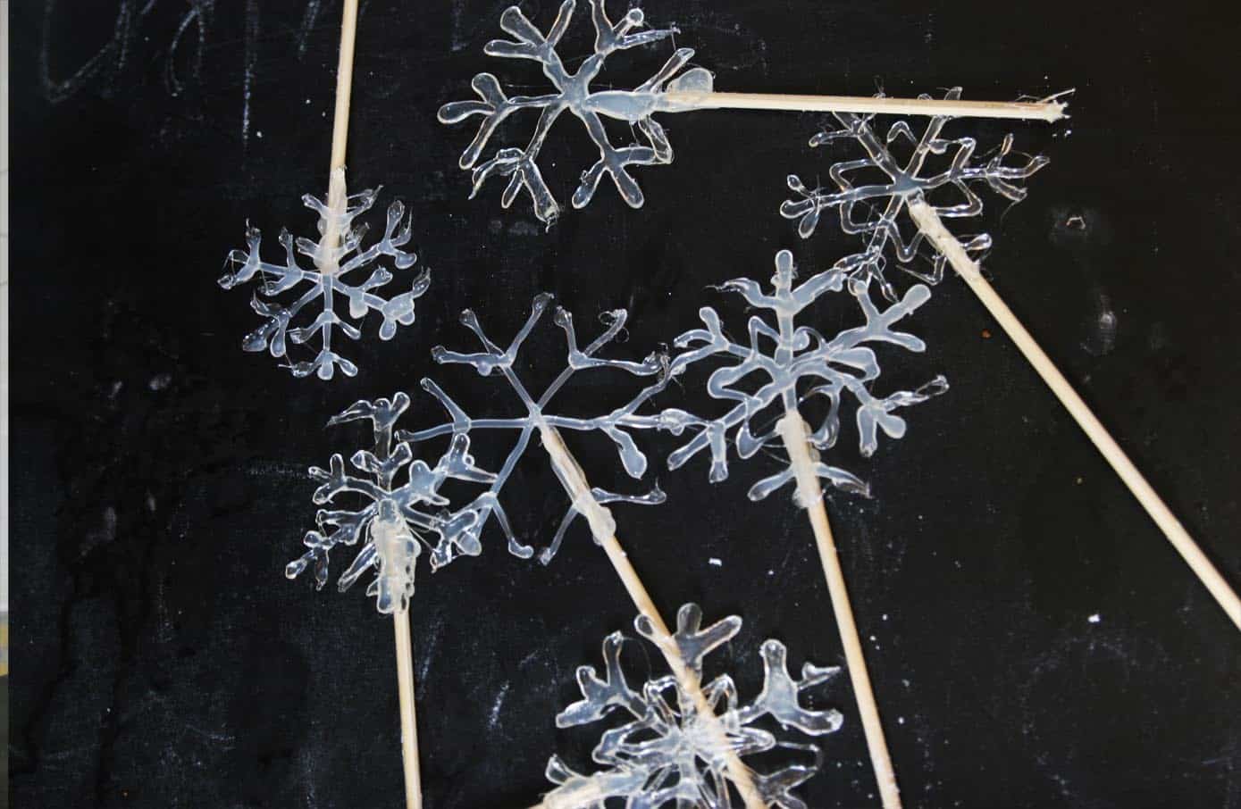 PIle of snowflake cake toppers for winter