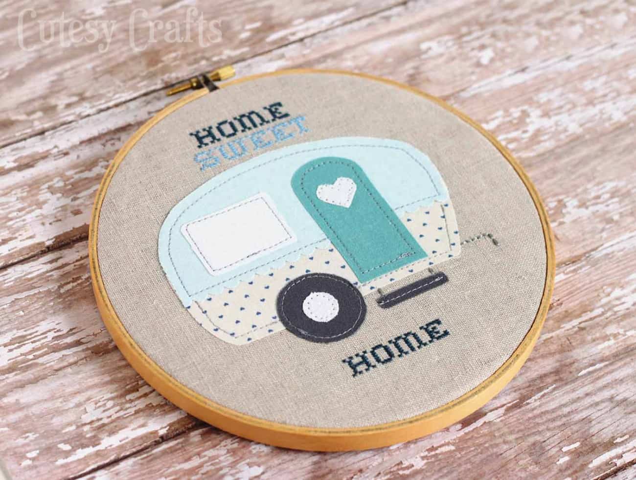 free home sweet camper trailer applique pattern
