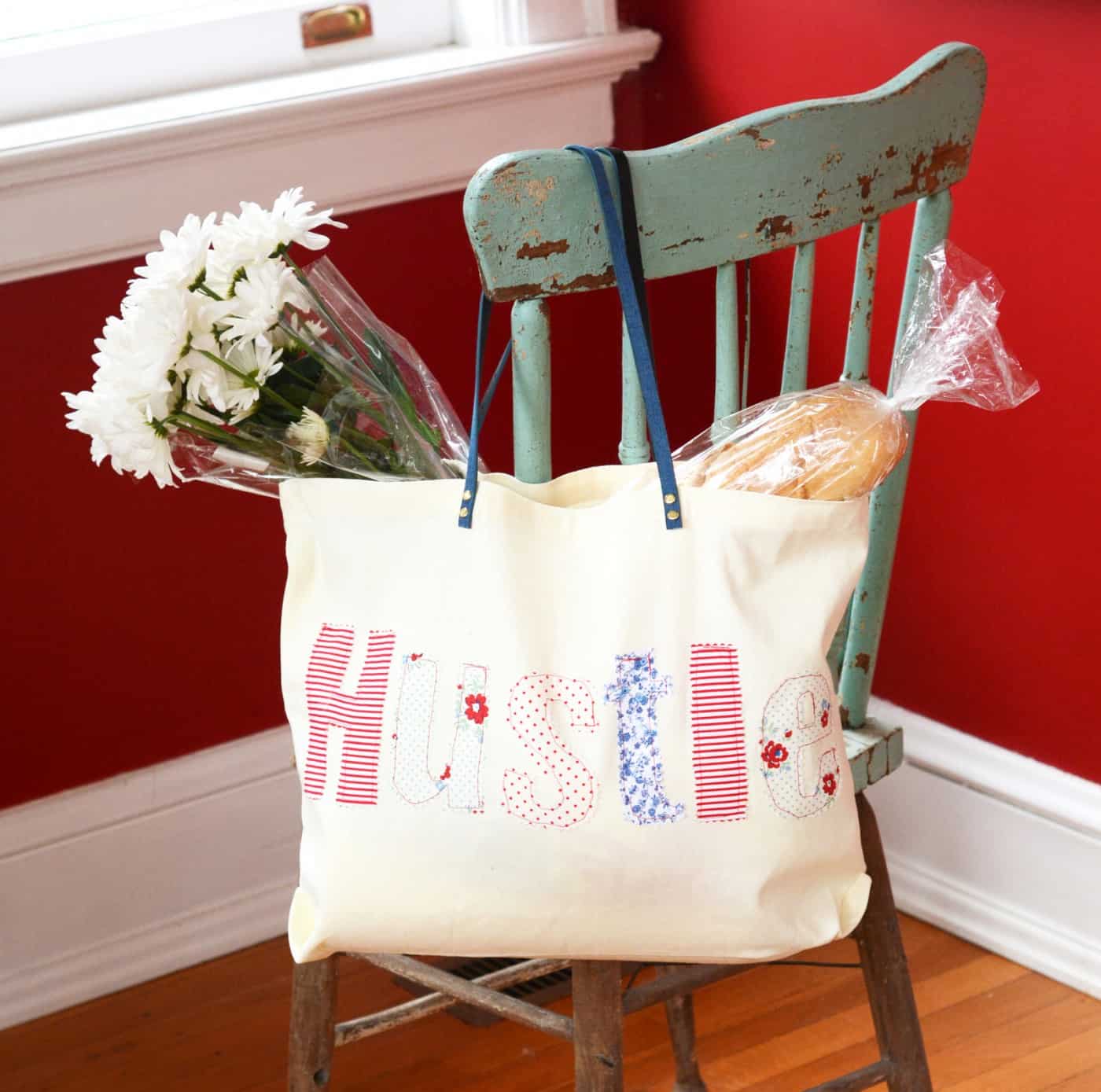 Are you all about the hustle? Show everyone that you are giving it your best with this unique DIY tote. The appliqué is easier than you think!